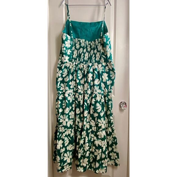 NWT Gap Tiered Maxi Dress Sleeveless Square Neck Floral Green Womens Size XXL* - Picture 4 of 7